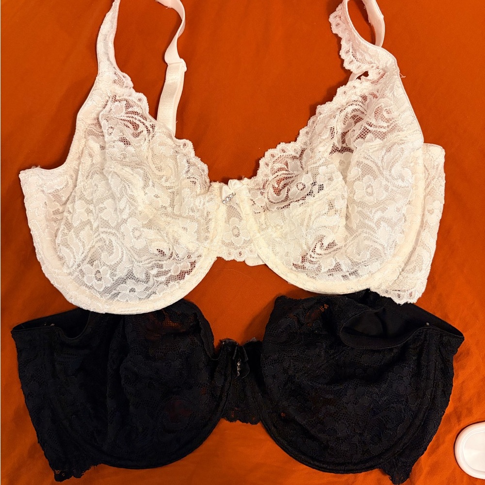 smart & sexy White and Black Lace Underwire Bras - Dual Pack
